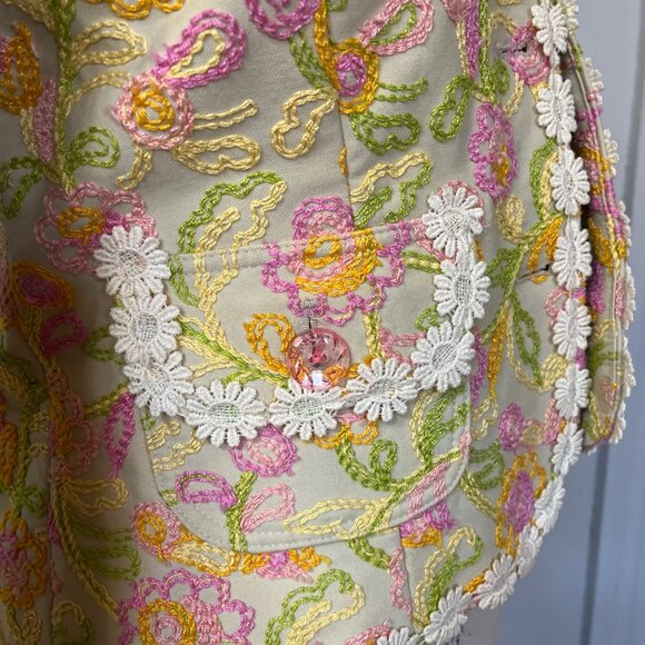 Cynthia Steffe embroidered lined embellished jacket- size 10 - Picture 4 of 8